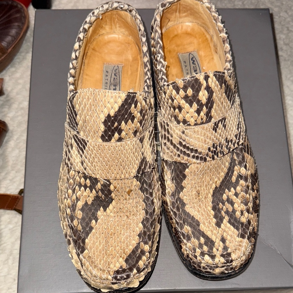 vintage Wannabe by Patrick Cox snakeskin loafers.